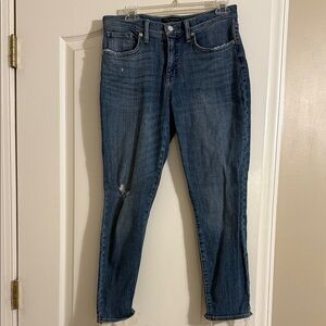 Lucky Brand Dark Blue Distressed Ankle Jean